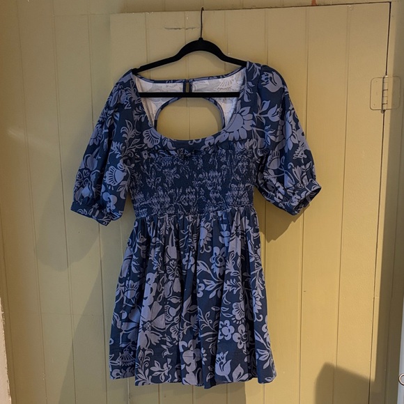 Free People Dresses & Skirts - Free People Blue Floral Mini Dress